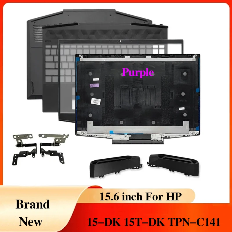 Фото Для ноутбука HP Pavilion 15-DK 15-DK0134TX: НОВЫЕ серебристо-зелено-фиолетовые аксессуары для ноутбуков – задняя крышка ЖК-экрана, передняя рамка, петли. №1