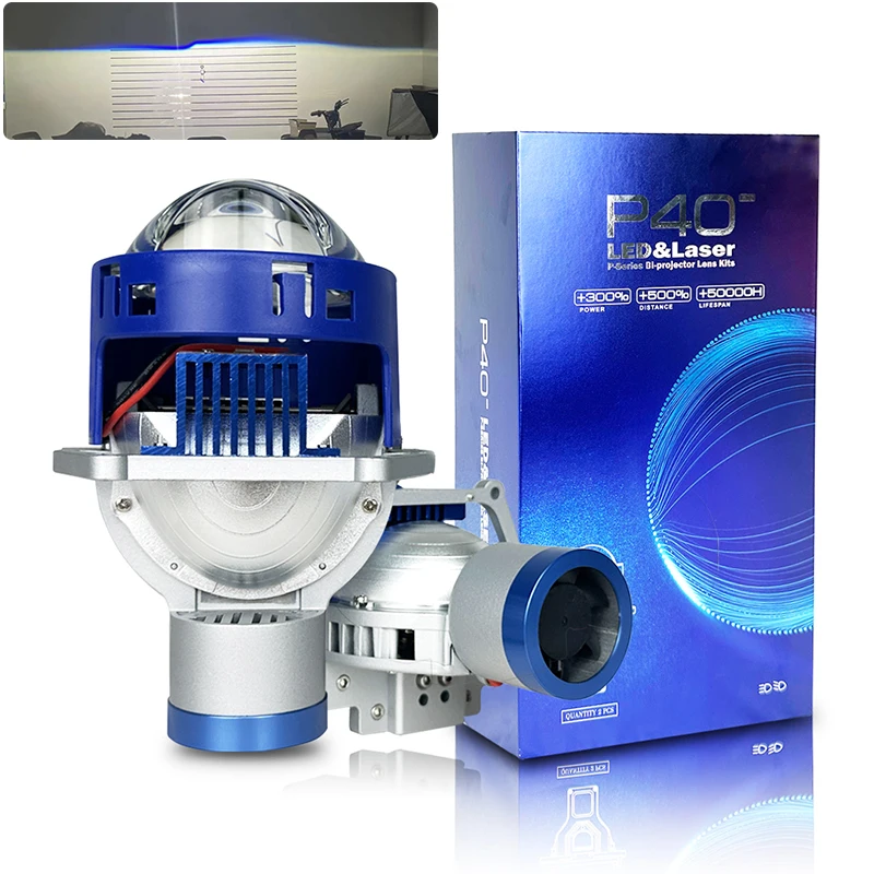 

3 inch Laser Bi-Led Projector Lens Headlights P40L 140W 45000LM Hyperboloid LED For Car HD Lenses Hella Brackets Tuning Retrofit