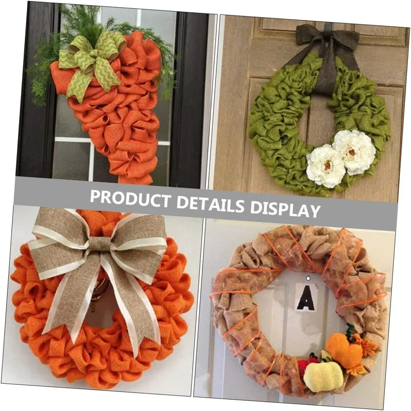 Искусственная льняная режущая лента праздничная из мешковины декоративная для