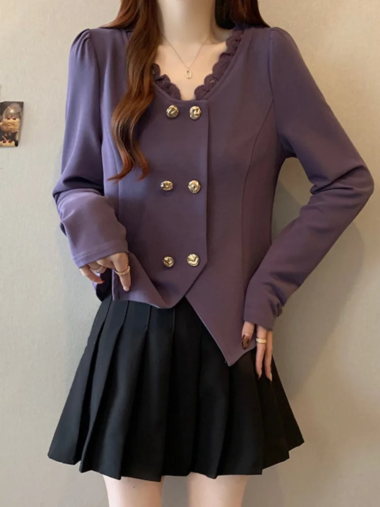 Женская одежда больших размеров Весенне-осенний дизайн Sense Western Sle Кружевные