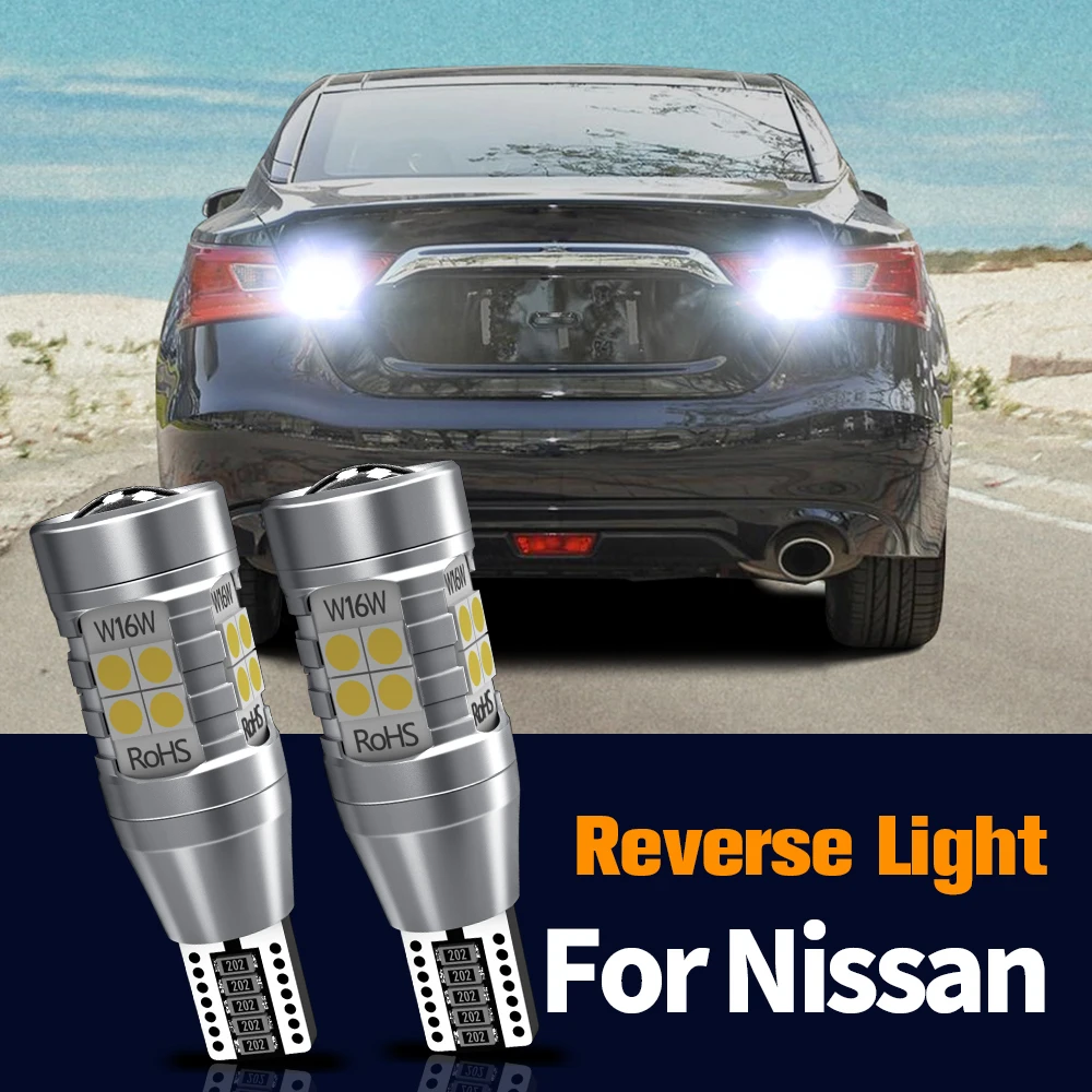 

2pcs LED Reverse Light Blub Backup Lamp Canbus W16W T15 921 For Nissan 370Z Almera Cube GT-R Juke Leaf ZE0 ZE1 Maxima Micra