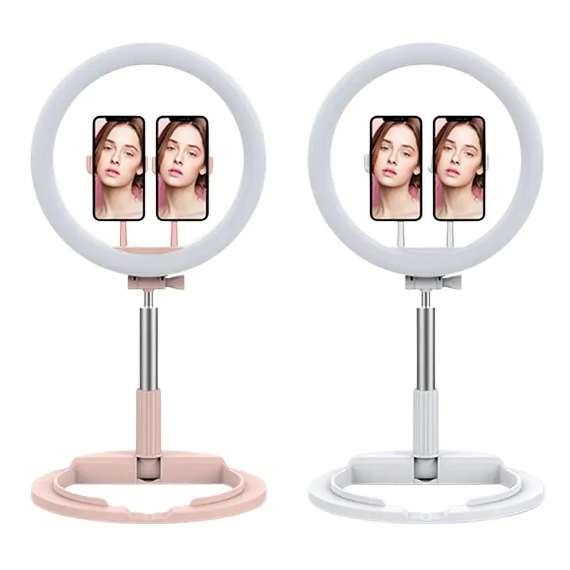 

Led Selfie Light Makeup Light With Smartphone Stand Light For Live Broadcast Makeup Youtube Video Dimmable Phone Ring Light
