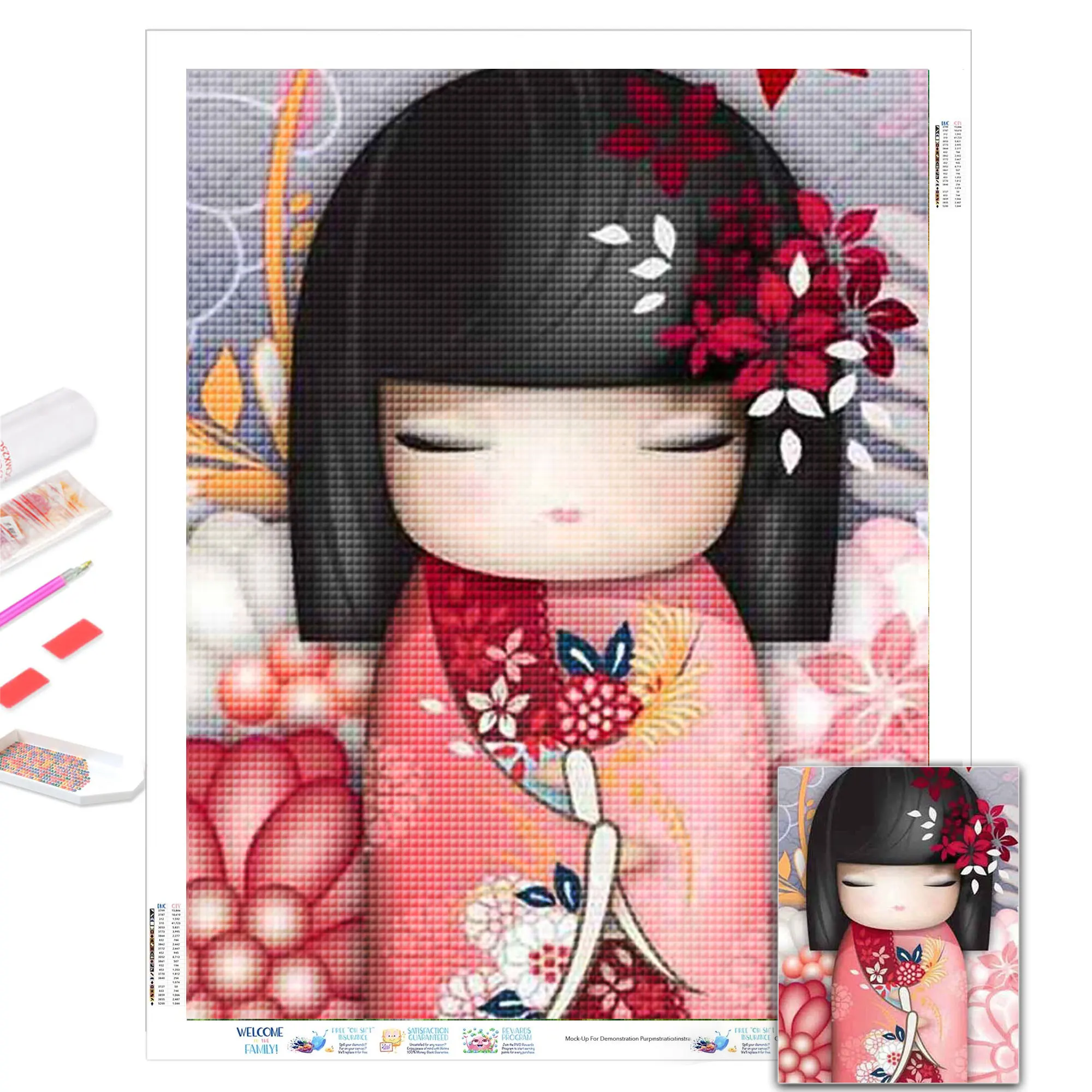 

Алмазная живопись, полноразмерная/круглая вышивка с рисунком «маленькая девочка», 5D стразы, картина