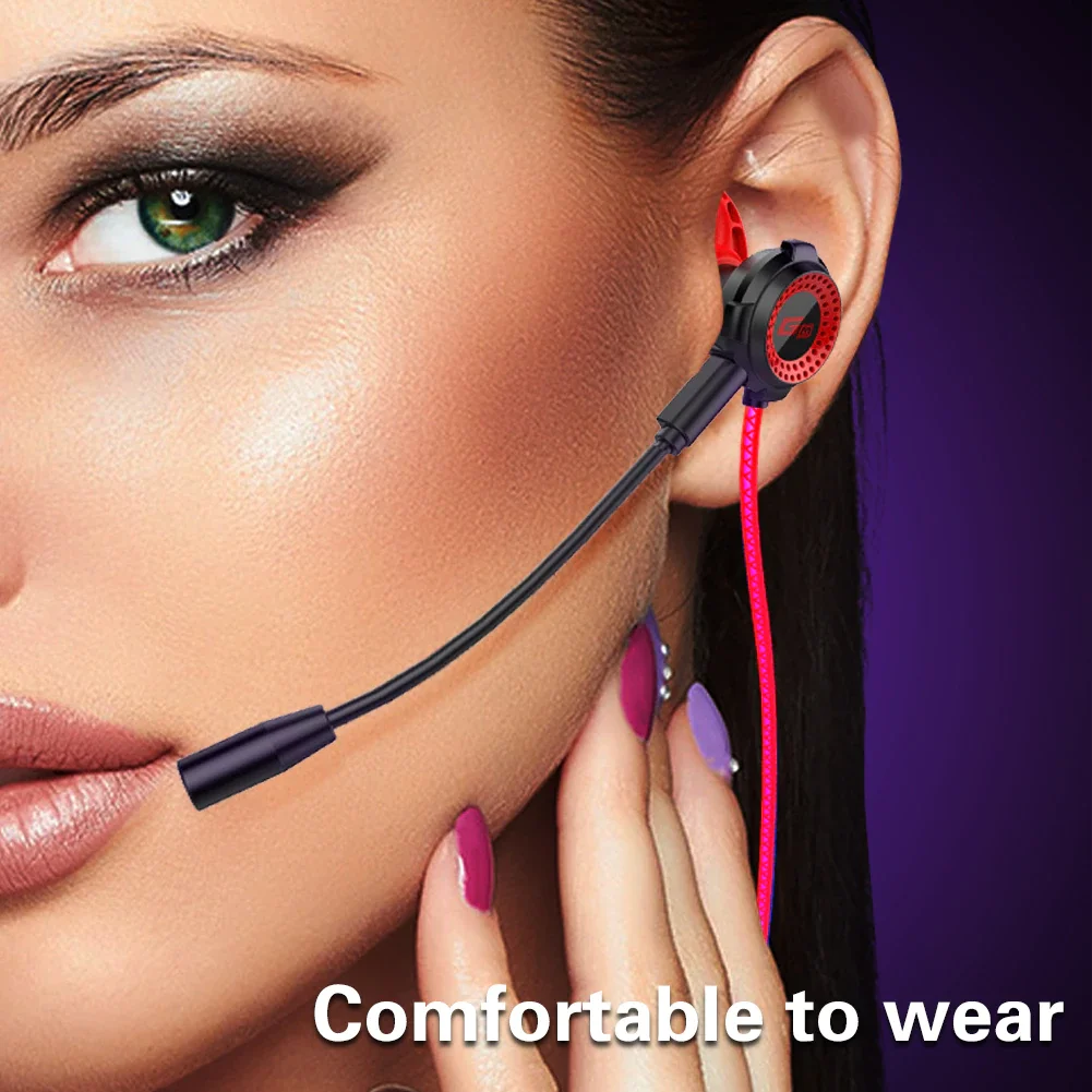 

Universal Portable Wired Call Earphones G11-A Dynamic Noise Reduction In-Ear Gaming Computer Earpiece With Stereo Sound Mic