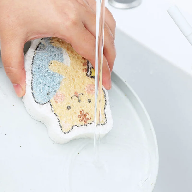 

Cartoon Compressed Sponge Wipe Dishwash Sponge Wood Pulp Cleaning Sponge Non-stick Dish Pots Clean Brush Kitchen Dishwash Wipes