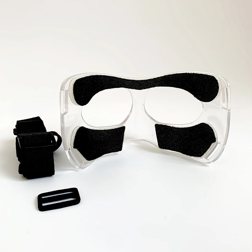 

Clear Basketball Nose Guard with Sponge Pad, Strong Protection for Face and Nose, Adjustable Shoulder Straps for Comfort