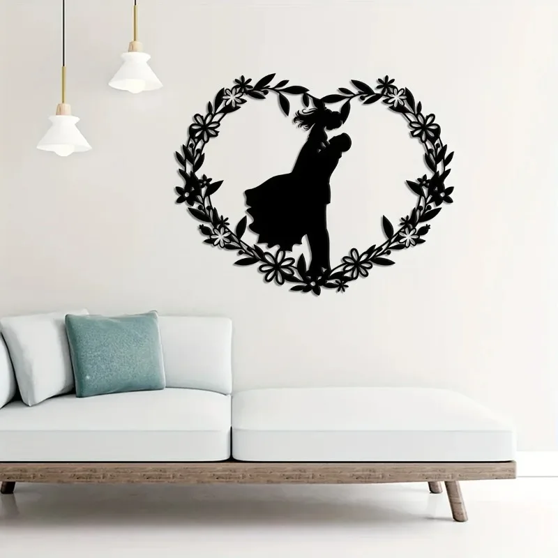 Металлическое украшение на стену в форме сердца для пар стиле ретро настенное