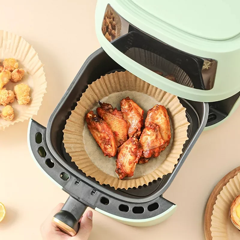 

NEW IN 50Pcs Air Fryer Disposable Paper Baking Paper Liner Food Grade Oil Absorbing Paper Grill Pan Baking Accessorie
