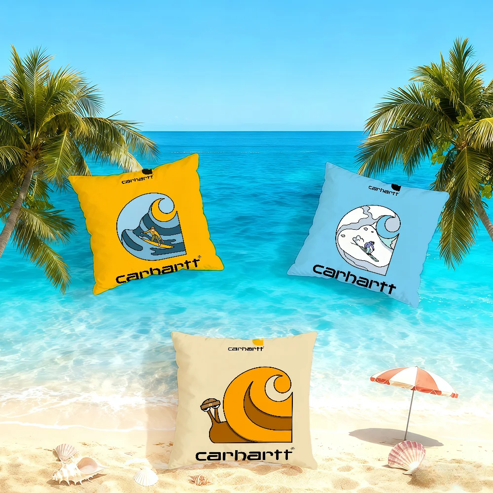Фото Чехол для подушки с логотипом C-Carhartt-ES, модный, для дома и офиса, удобный, в скандинавском стиле, с молнией. №2