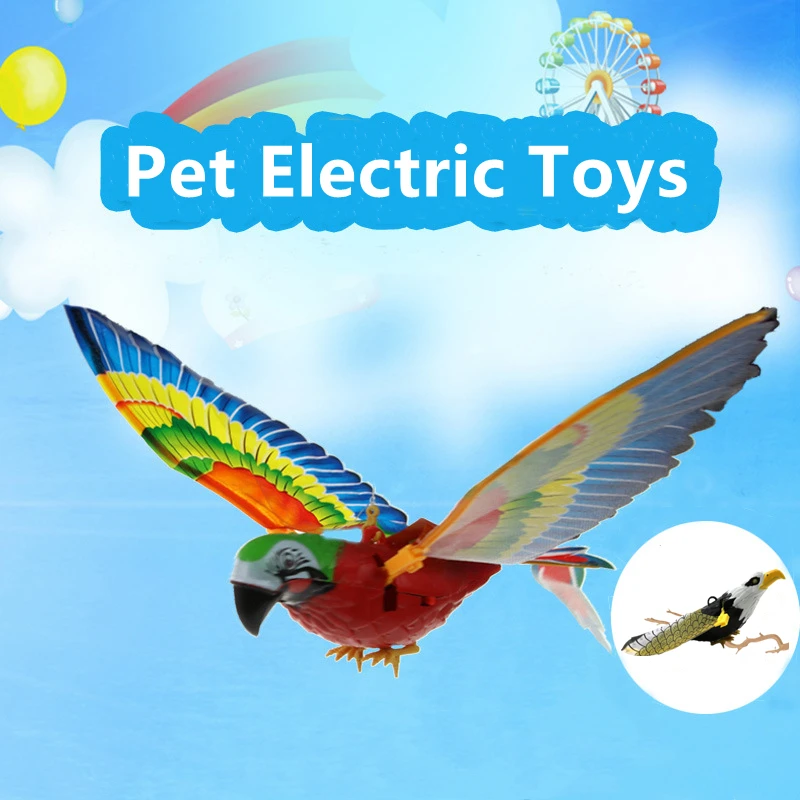 

New Simulation Bird Interactive Cat Toys Electric Hanging Eagle Flying Bird Cat Play Cat Stick Scratch Rope Kitten Dog Toy