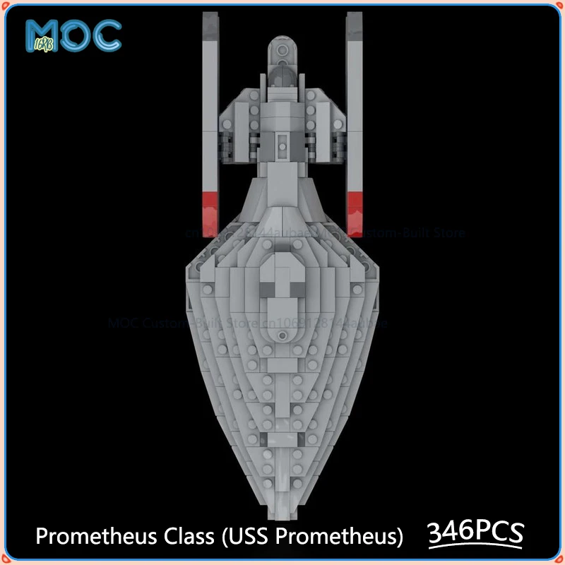 Фото Модель корабля класса «Прометей» (USS) в масштабе 1:1500, конструктор MOC, кирпичики для сборки, космическая коллекция, креативные игрушки, подарки, 346 деталей №3
