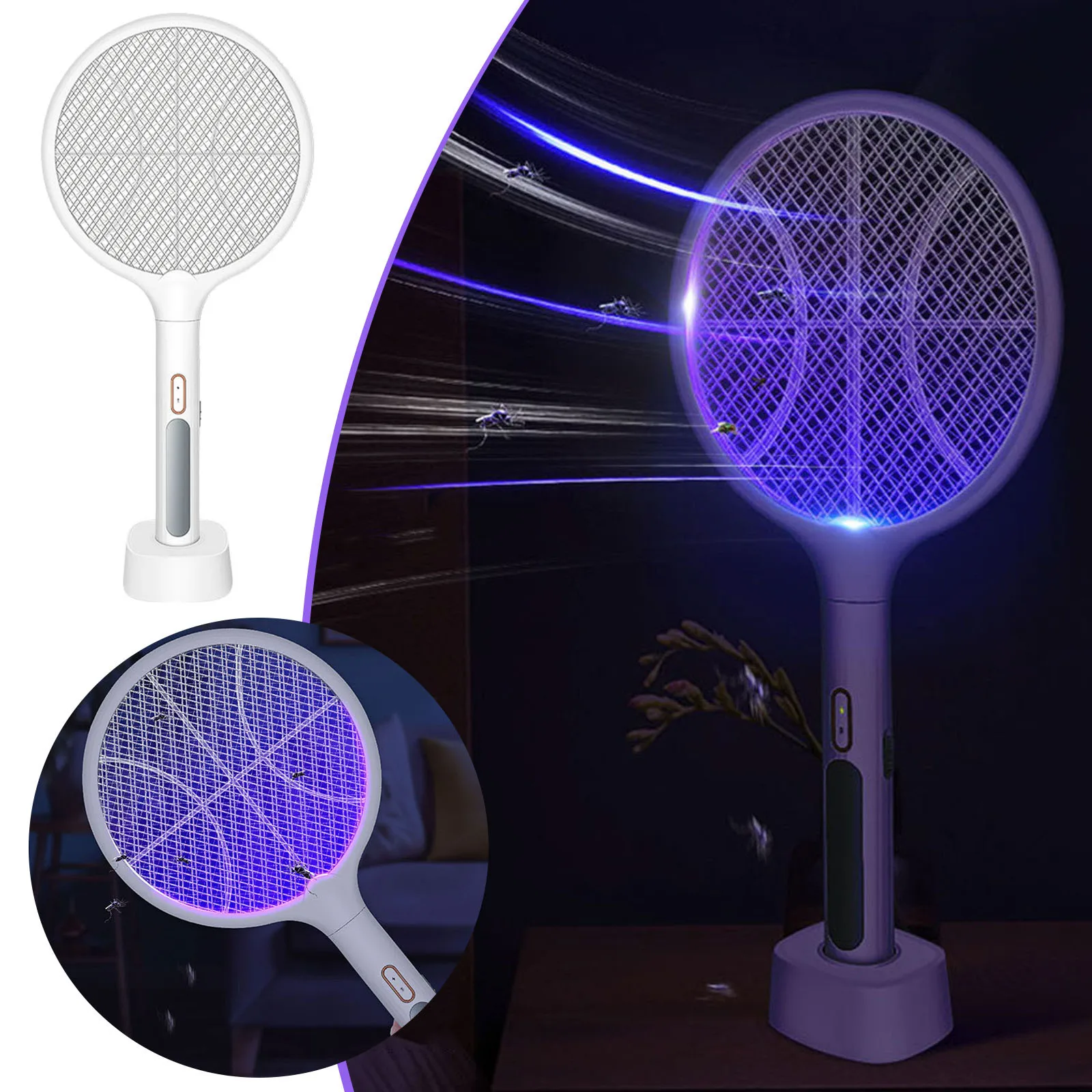 

Adjustable Angle Electric Swatter Lamp Two In One Charging Household Electric Fly Artifact
