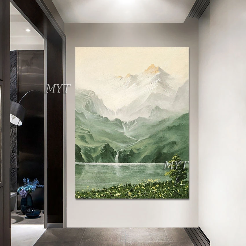 Товары для дома настенная живопись холст картина без рамки гора водопад ручная