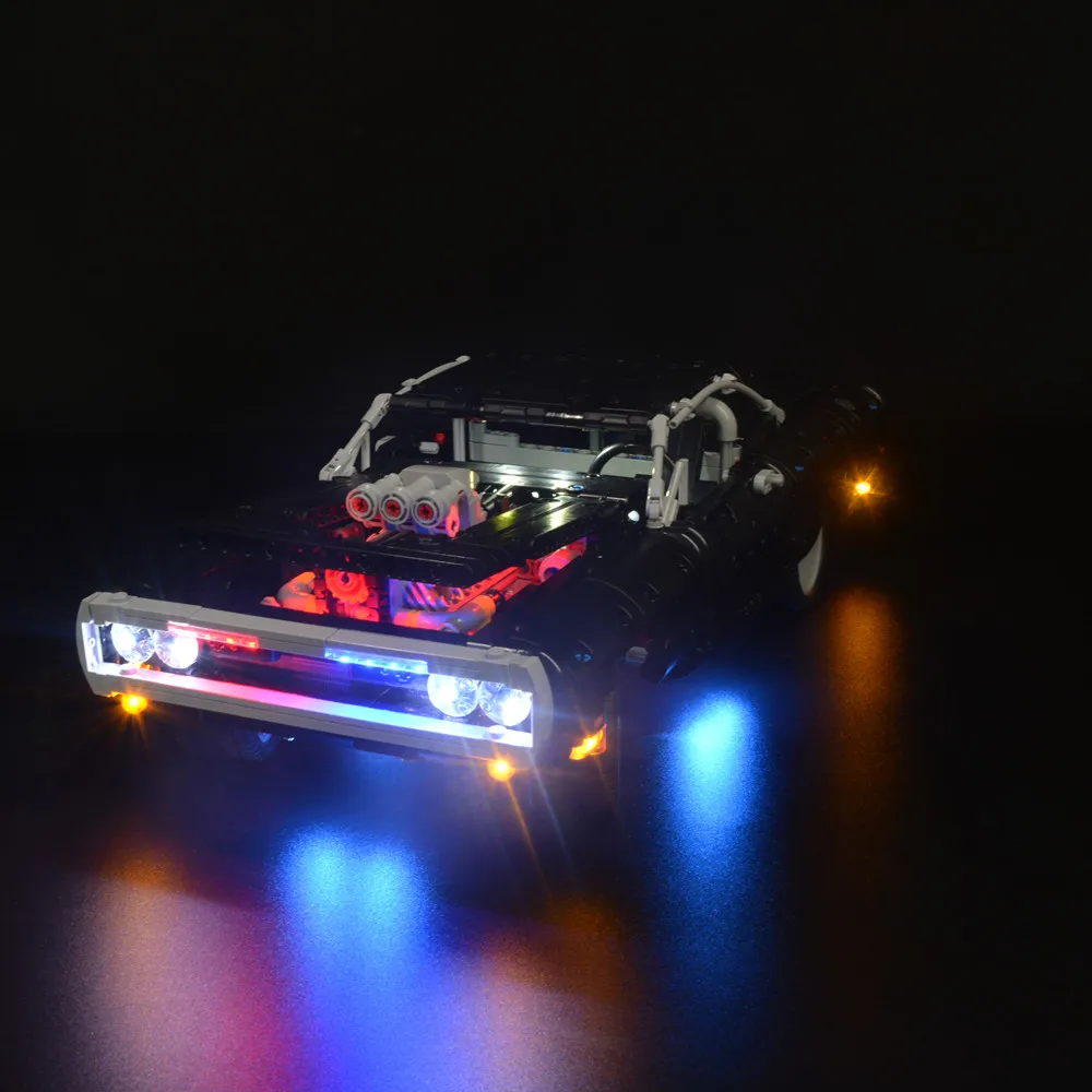Лампа без строительных блоков освещение для Dom's Dodge Charger 42111 игрушки сделай сам