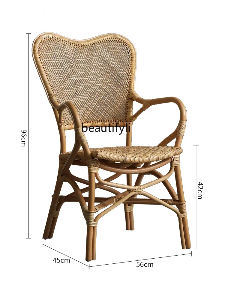 

zq Couch Modern Minimalist Balcony Rattan Chair Retro Minimalist Living Room Leisure Single Seat Chair