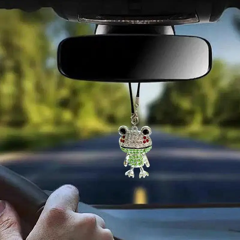 Забавное зеркало заднего вида для автомобиля фотообои маленькая лягушка качели