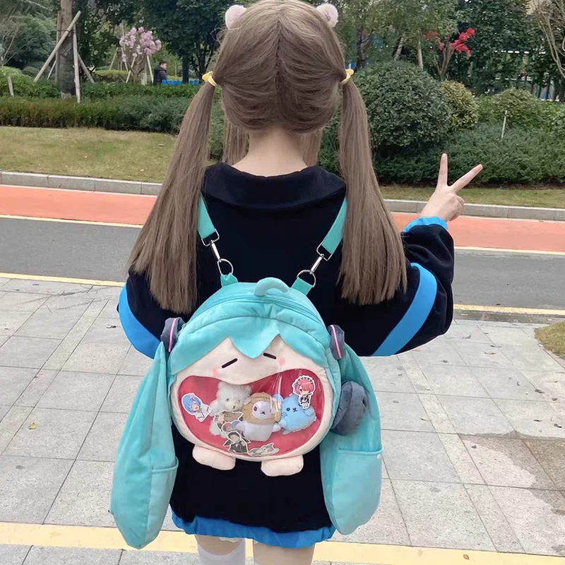 

Kawaii Miku плюшевая сумка через плечо болезненный пакет Косплей рюкзак симпатичный цитабиг аниме девочка рюкзак плюшевые куклы школьная сумка
