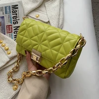 summer handbags shoulder underarm sling bag 2022 thick chain quilted small pu leather woman trend brand luxury designer purse