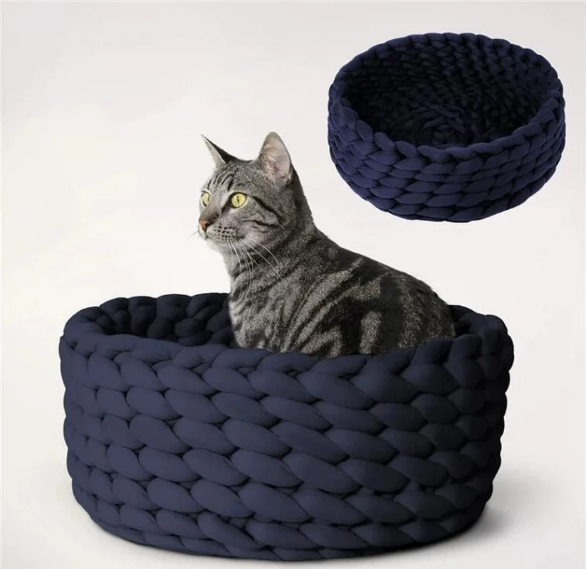 

New Pet Bed Filling Cotton Kennel Washing Material DIY Hand-woven Pet Kennel Cat Kennel Dog Couch Dog Mat Cat Round Bed House
