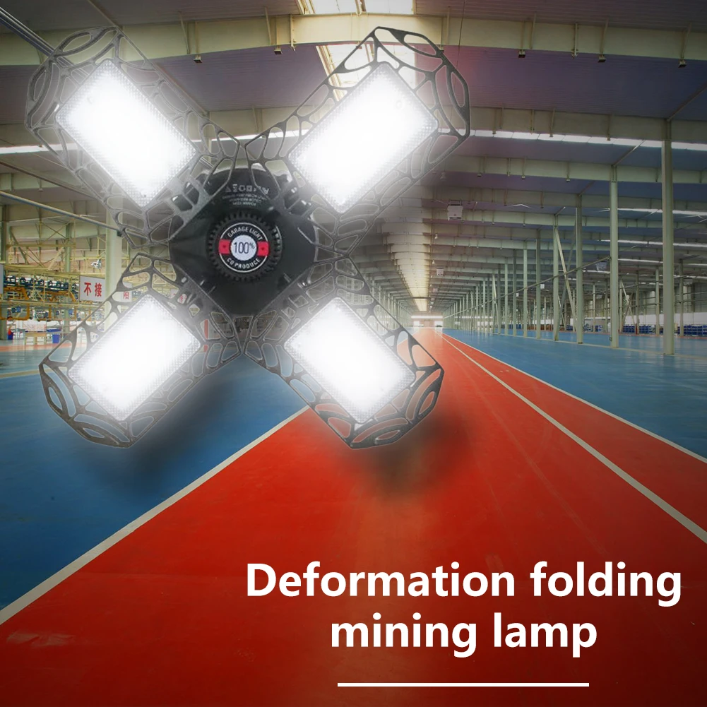 

E26 E27 Deformation Garage Light Industrial White Lights LED 6500LM LED High Bay Lights Ceiling Lamp Bulb Workshop Lamps