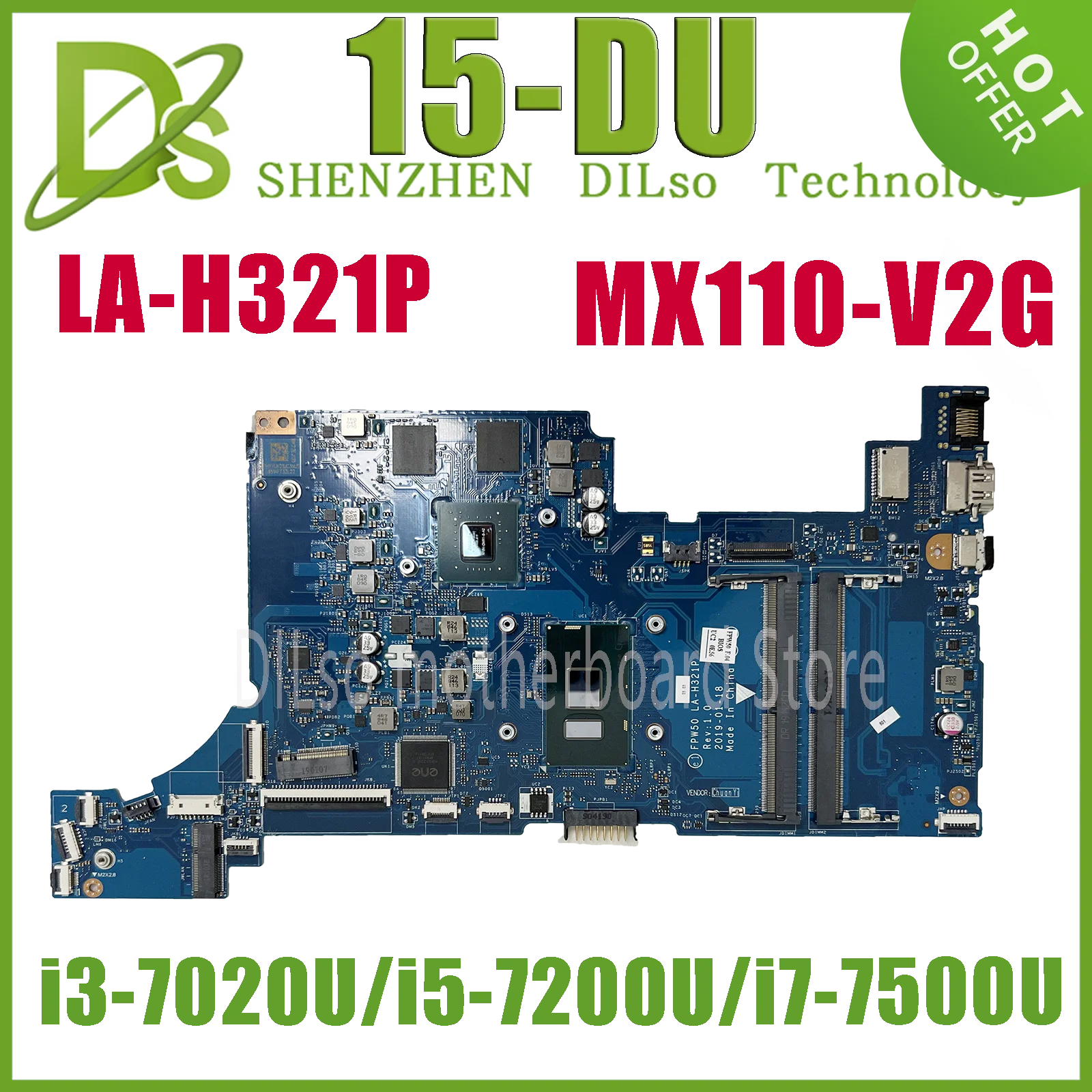 KEFU L53706-601 L53706-001 материнская плата для HP 15-DU 15S-DU 15-DY 15-DW 15S-DR материнская плата для ноутбука I3-7020U I5-7200U I7-7500U MX110