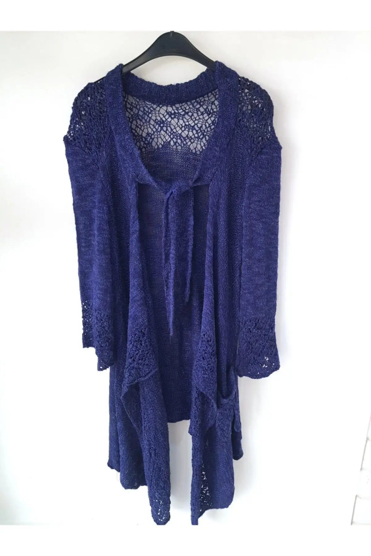 

Women's Cardigan Navy Blue Long Casual Knitted High Quality Fashion Cardigan Sweaters Loose Sweater Jumper