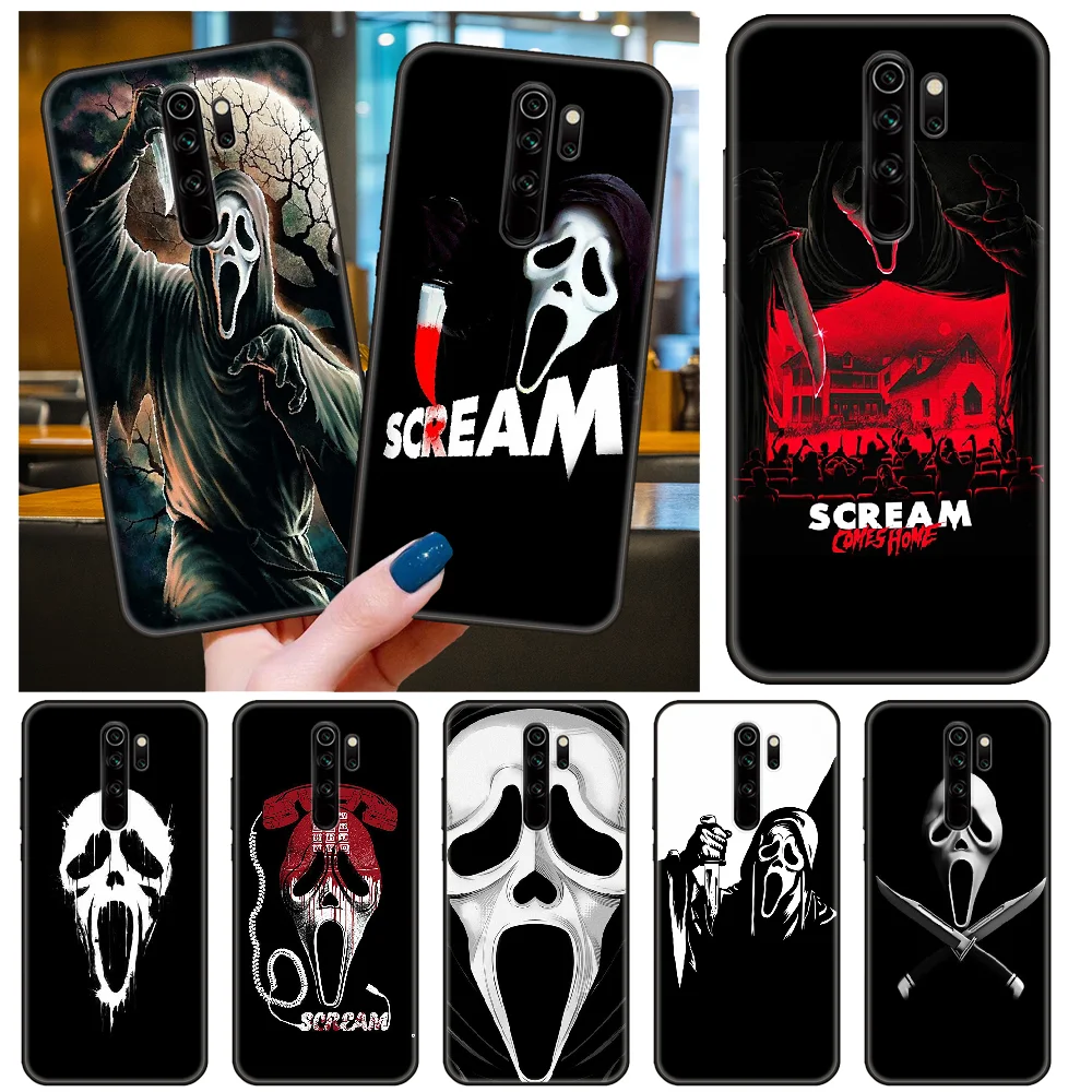 Чехол для телефона Xiaomi Redmi 6 7 8 9 A Pro Note 10 5G 8T 9S 5 черный чехол Etui 3D кричащая маска ужас