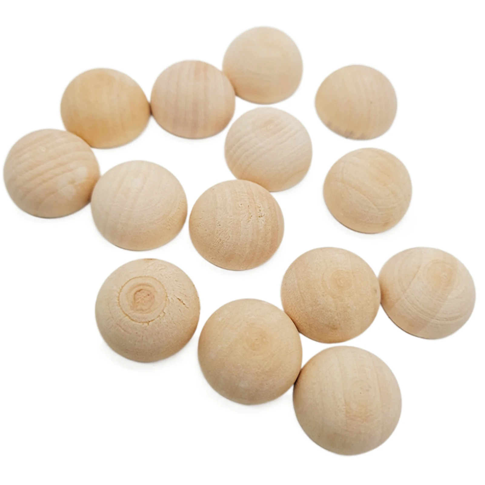 

200pcs Smooth Half Wooden Bead Unfinished Split Ball Jewellery Design Photo Prop Home Decor Mini DIY Craft Wreath Making 15mm