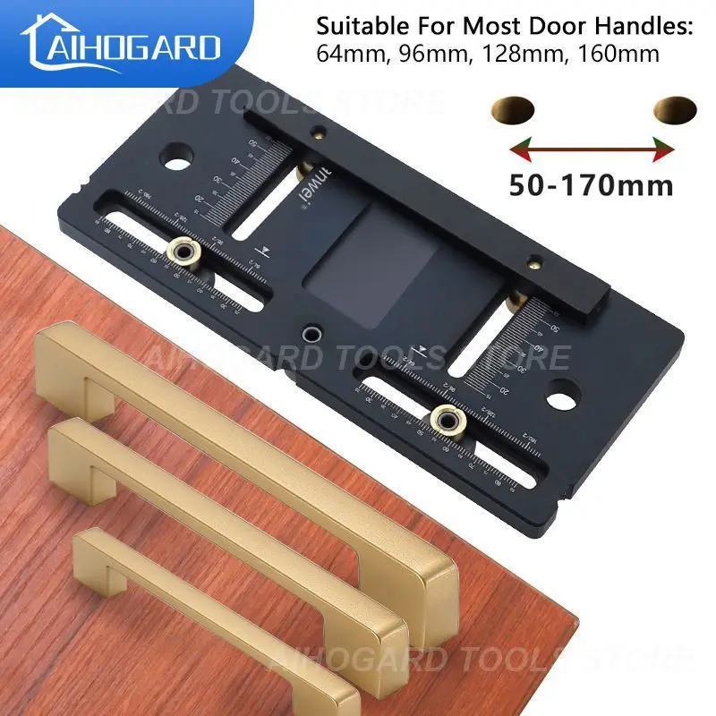 

Door Handle Punch Locator Handle Positioning Punch Center Drill Bit Guide Sleeve Adjustable Locator Woodworking Tools For Doors