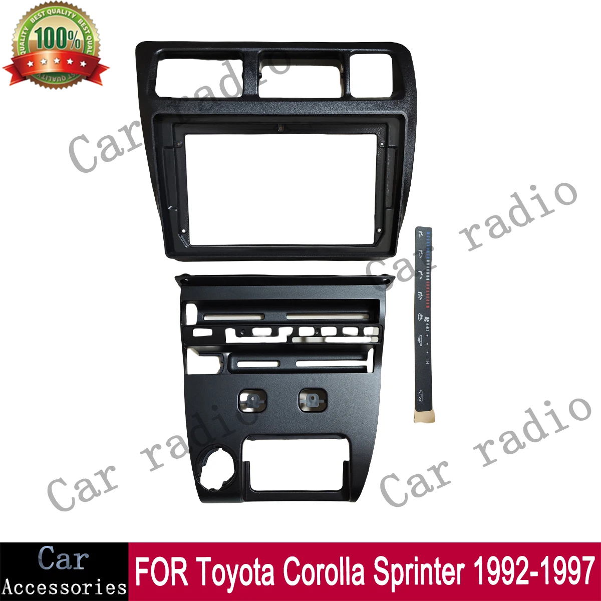 Фото 9-дюймовая рамка для автомагнитолы Toyota Corolla Sprinter 1992-1997, корпус для Android MP5 плеера, 2 DIN, стереосистема, накладка на приборную панель №2