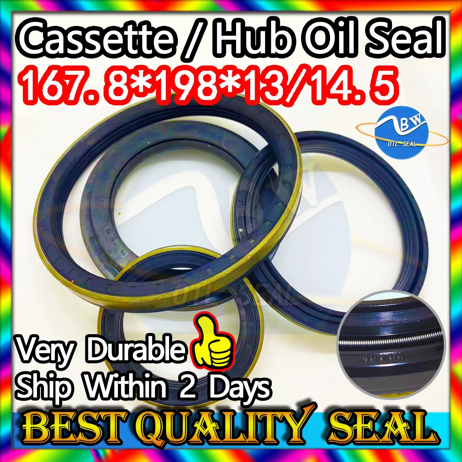 

Cassette Oil Seal 167.8*198*13/14.5 Hub Oil Sealing For Tractor Cat High Quality 167.8X198X13/14.5 Bushing FKM Control Blade