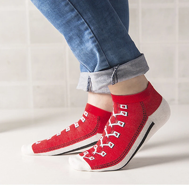 6pairs Funny Canvas Shoes Patterned Socks Summer Cotton Casual Boat Socks College Vintage Couples Short Ankle Socks Man &women