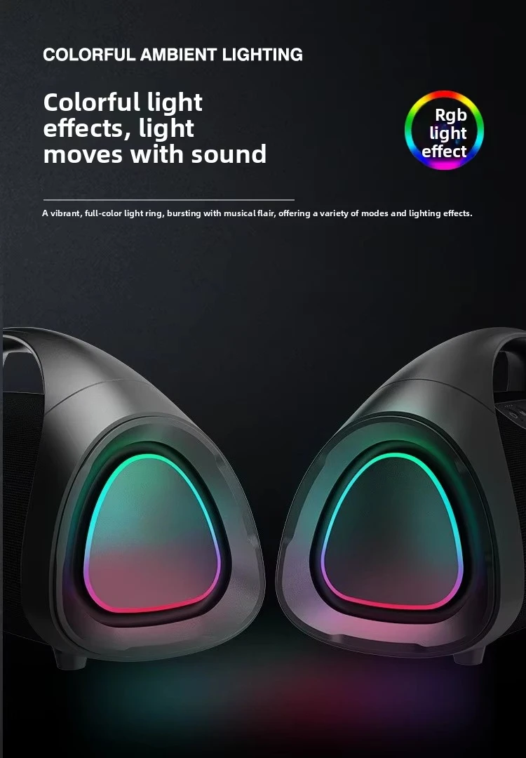 Фото Беспроводная Bluetooth-колонка Lenyes Cold Wild Lion App с высококачественным басом, водонепроницаемая, портативная, для улицы, с RGB LED подсветкой, 12000 мАч, S873 №5