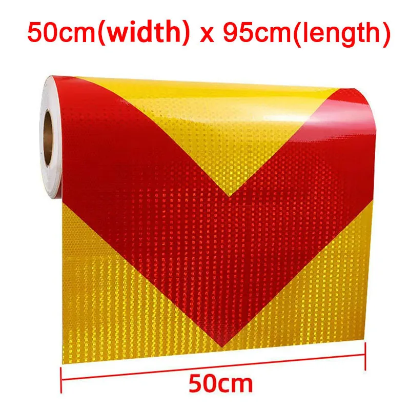 

Светоотражающая наклейка со стрелкой шириной 50 см, предупреждение о ночной безопасности, дорожное руководство, самоклеящаяся лента