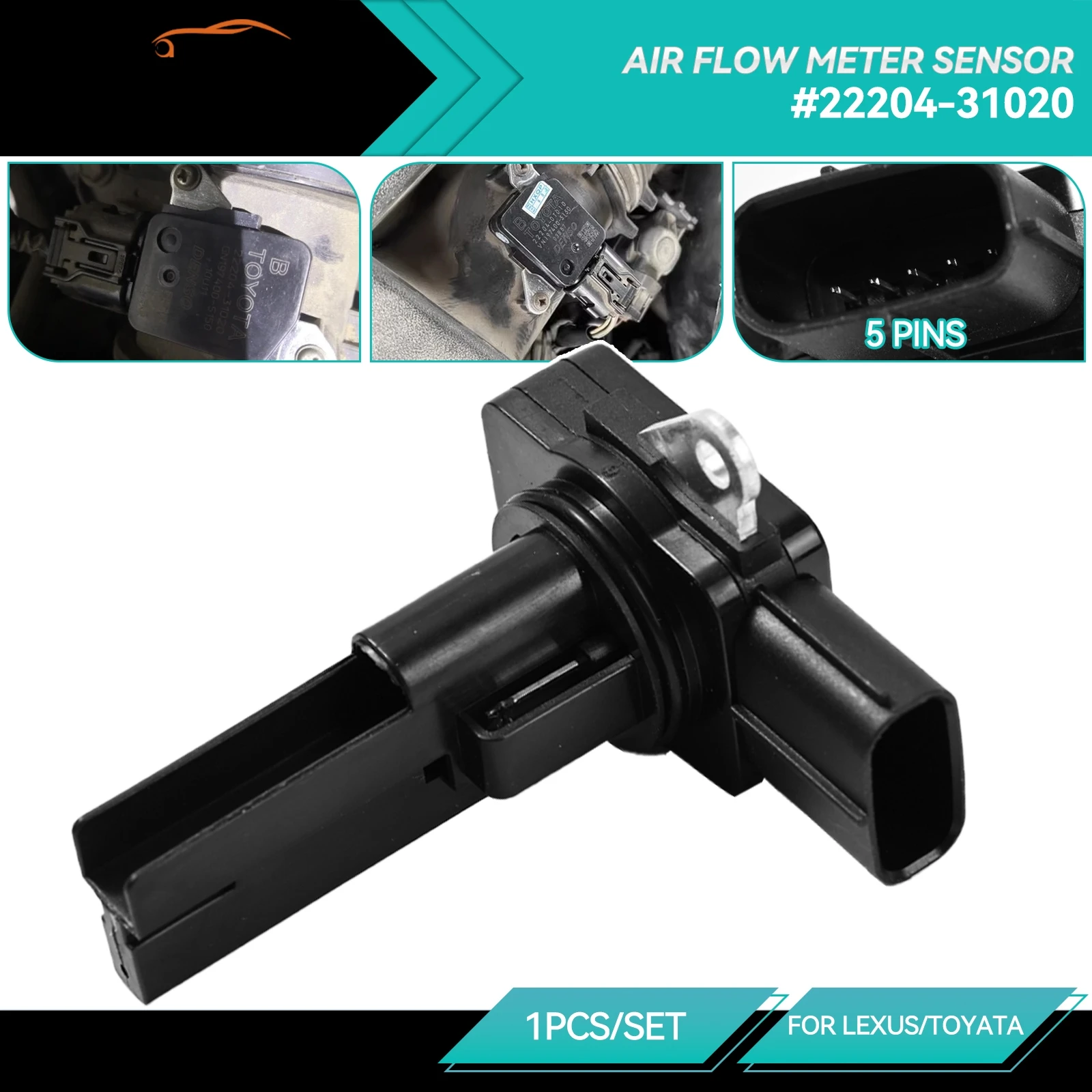 

22204-31020 Датчик массового расхода воздуха MAF для Toyota Camry Corolla Rav4 Sienna Lexus IS250 Scion XB IS250 2220431020 222040 H010