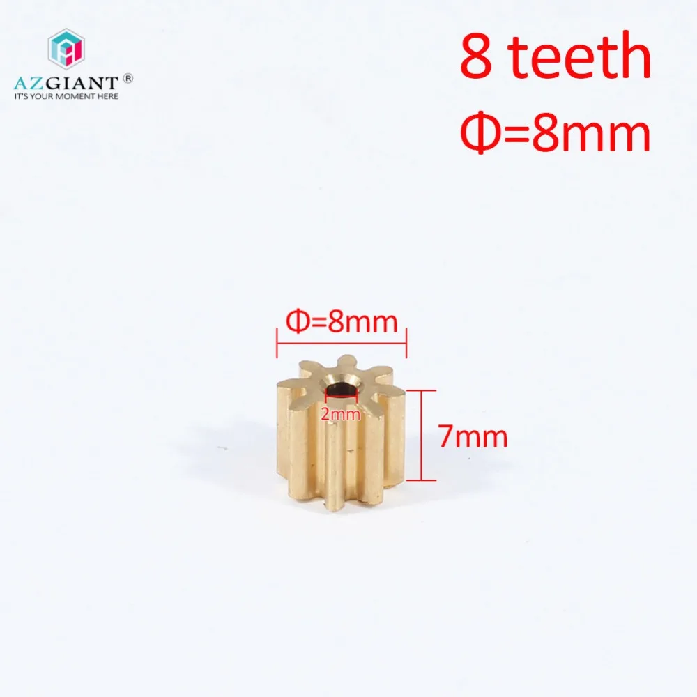 

AZGIANT 8 teeth gear for FC-130/140/280 car door lock motor metal motor gear copper Pinion inner diameter 2mm brass iron