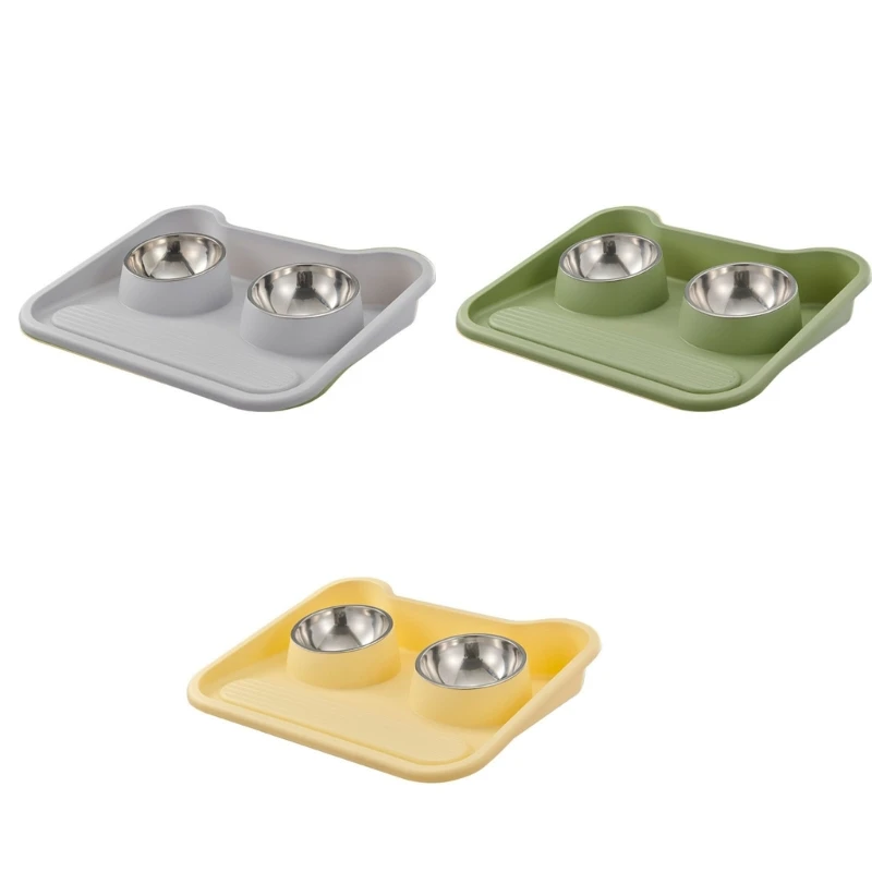 

Feedind Double Bowls for Pet Feeding Raised Bowl Food Container for Small Puppy