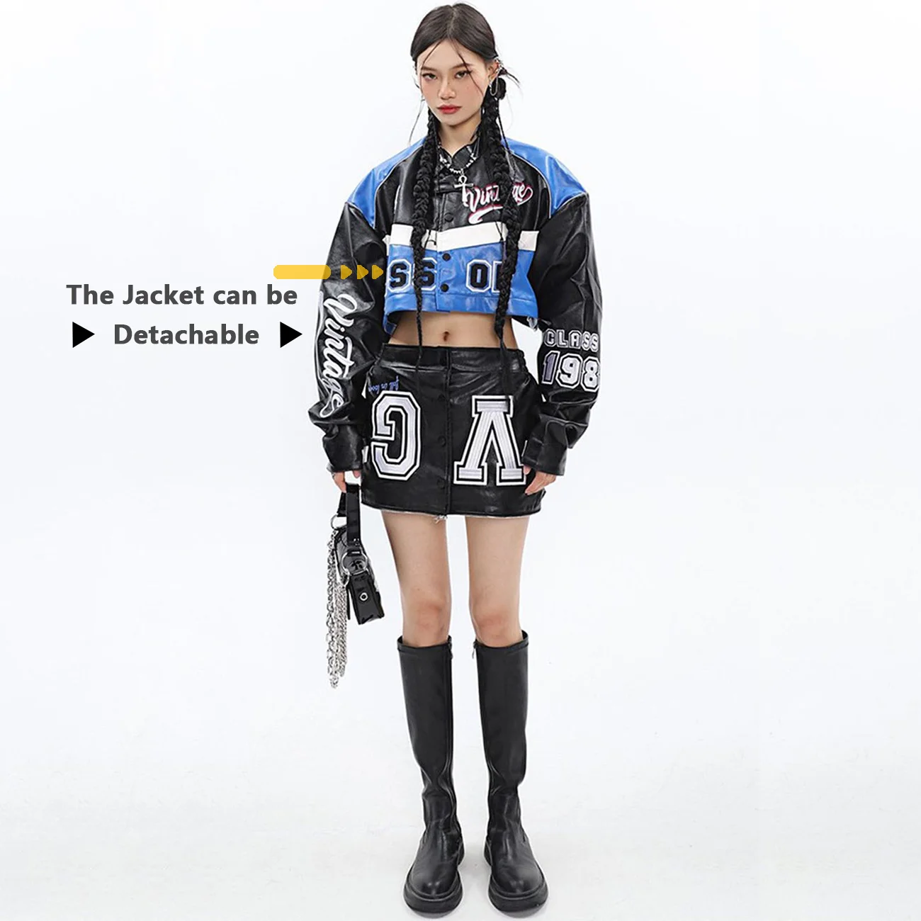 

Fashion LACIBLE 2023 New VG Splicing Hot Selling Detachable Men Women Spring Autumn Outerwear Streetwear Jacket