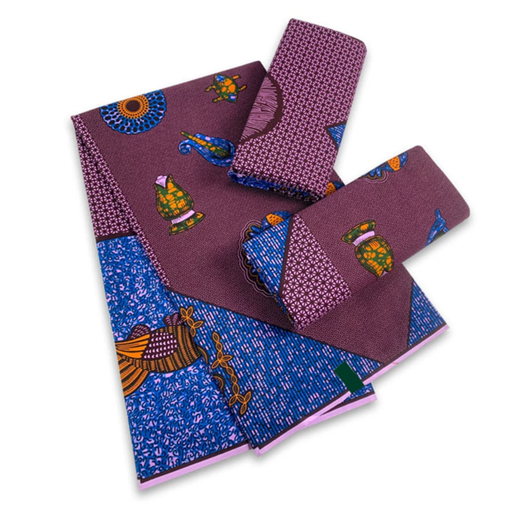 

Африканская восковая Ткань 6 ярдов, настоящий воск в нигерийском стиле, квадратная ткань, Голландская Ткань, 100% хлопок для шитья