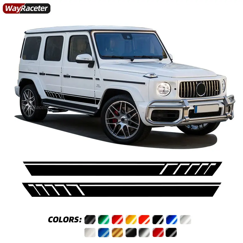 

2 Pcs Edition One Style Door Side Stripes Skirt Sticker For Mercedes Benz G63 AMG W463 W464 G500 G65 G55 G350 G550 4X4 6X6