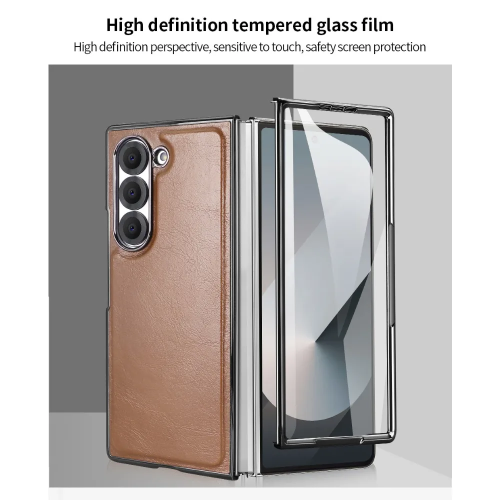 Чехол для телефона со встроенной защитной пленкой экрана Samsung Galaxy Z Fold 6 5 4 3 Fold6 Fold5