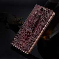 genuine leather flip case for oneplus 8 pro 7 7pro 6t 6 5t luxury crocodile flip cover card slot stand for one plus 8 7t 7pro