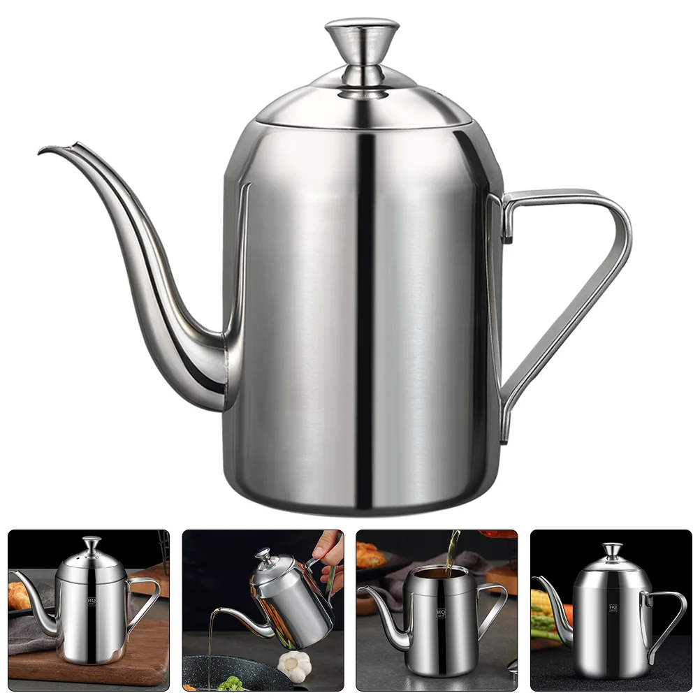

Stainless Steel Oil Pot Multi-Function Bottle Water Jug Vinegar Kettle Dispensing Portable Handheld Dispenser