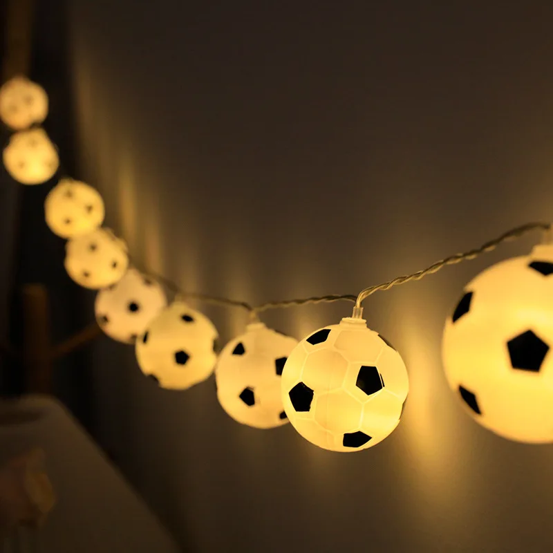 

10LED Soccer Balls Led Lights String Football Garland Lights Bedroom Home Wedding Party Birthday Decoration Lights for Bar Club