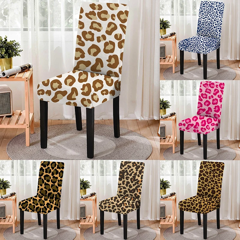 

Colorful Leopard Print Chair Cover Dustproof Anti-dirty Removable Office Chair Protector Case Chairs Living Room Vanity Chair