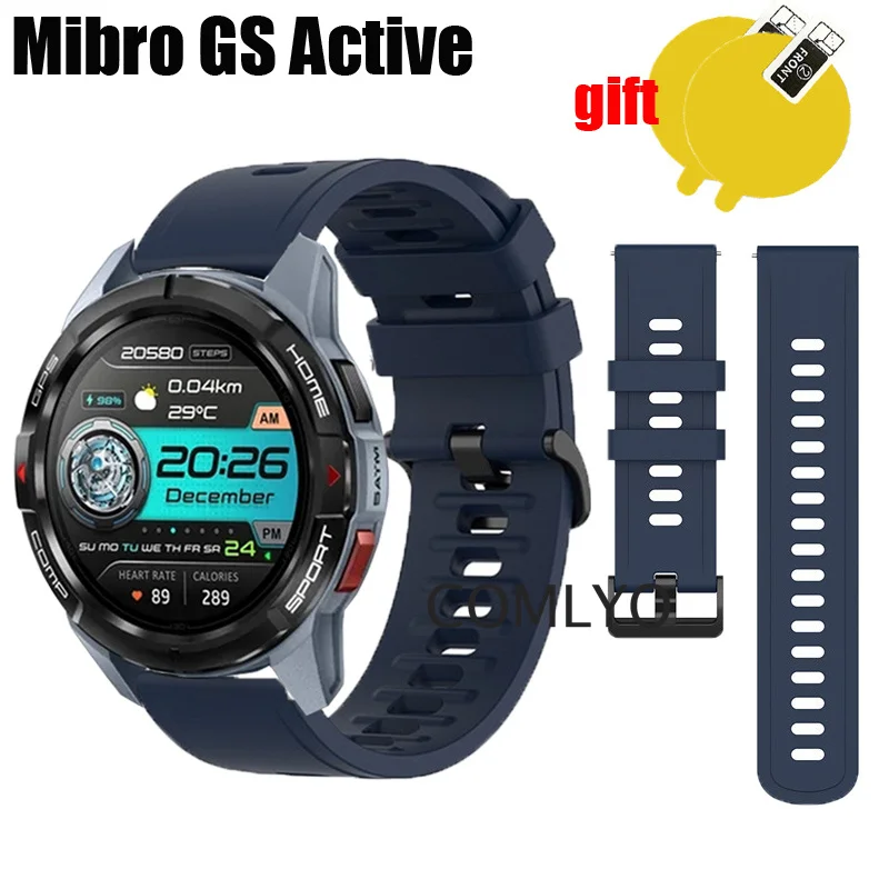 Силиконовый ремешок для смарт-часов Mibro GS Active мягкий спортивный браслет мужчин и