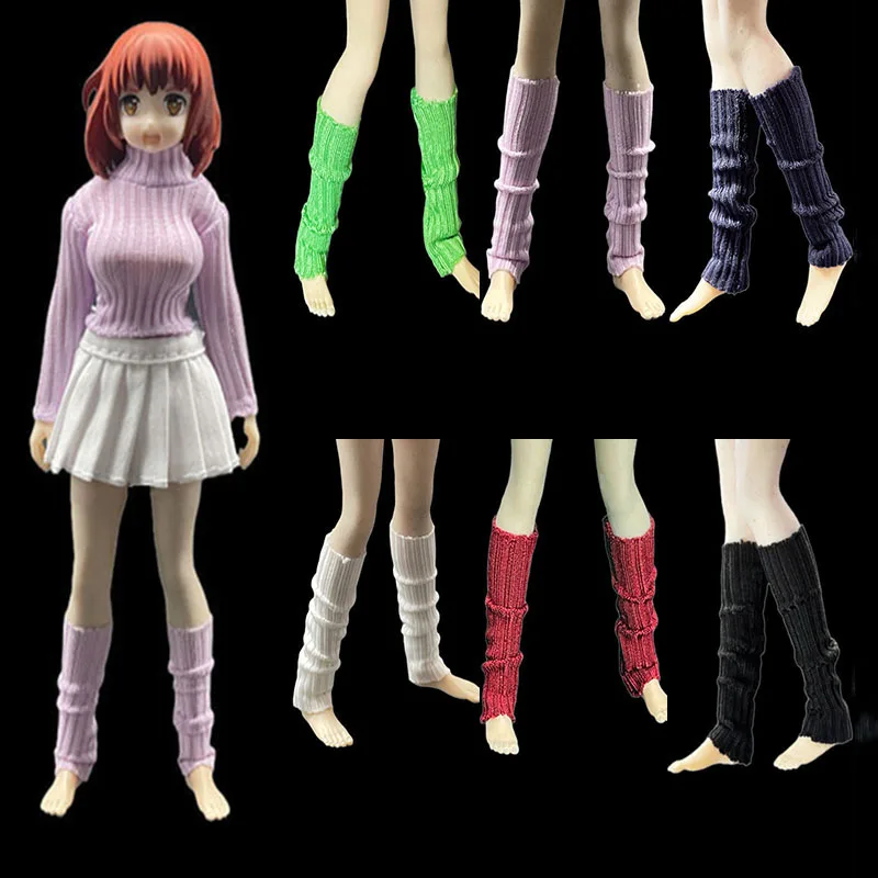 

1/12 Female Cute Lolita Girl Pile Up Socks Jk Uniform Long Knitted Leg Covers Socks Accessory For 6" Action Figure Model