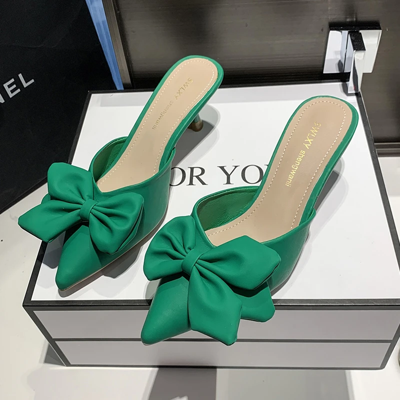 

Весенние новые женские туфли на высоком каблуке туфли-лодочки с бантом