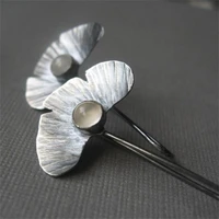 creative retro simple silver color lotus inlaid ladies niche high end earring banquet friends party couple gift jewelry
