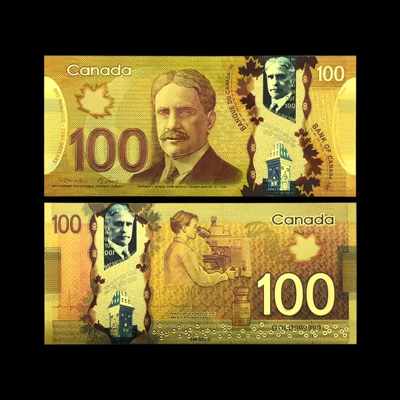 20 ~ 100 шт. канадские 100 долларов 100CAD Robert Laird Borden коллекция банкнот из золотой фольги бизнес-подарок (art.: 3920cae41da71) - 3920cae41da71